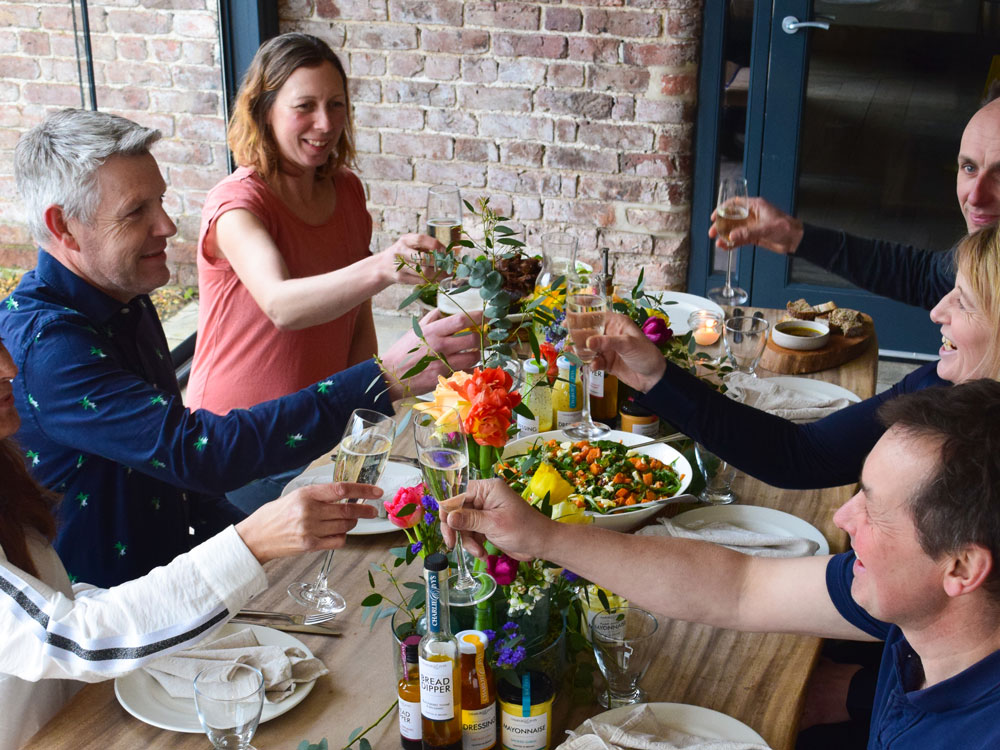 Sharing food at Charlie & Ivy's